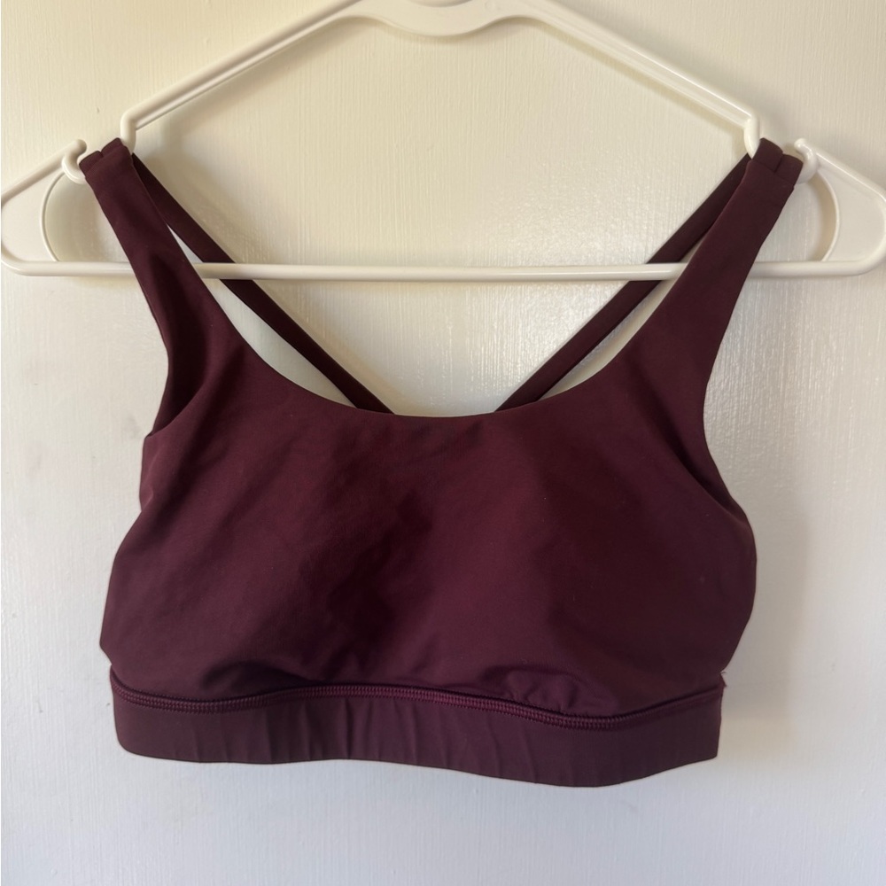 Lululemon Energy Bra Medium Support, B-D Cup, Size 6, Color Cassis
